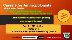 an event flyer, Careers for Anthropologists - Alumni Voices Session