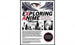 Flyer for the Exploring Anime Event with Author Jeramey Kraatz